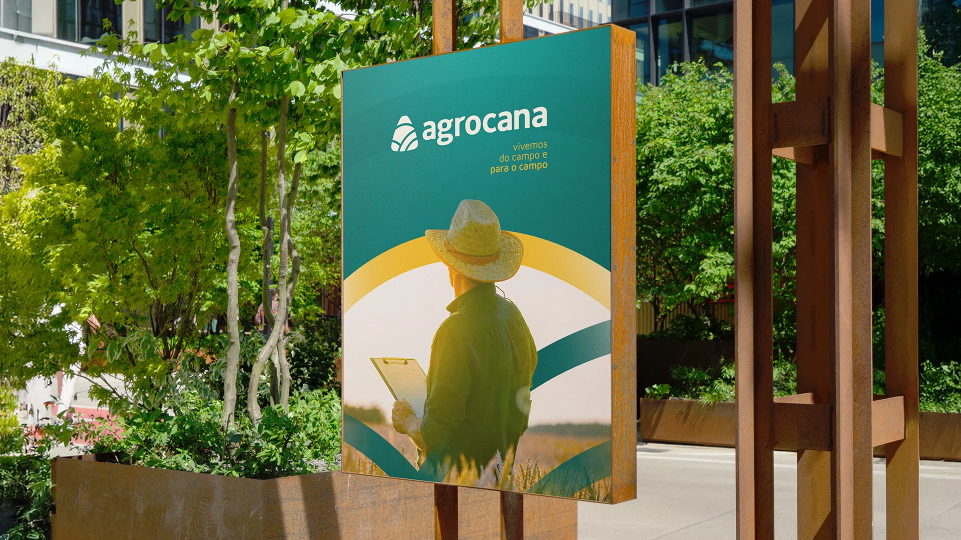 Agrocana — painel totem out-of-home