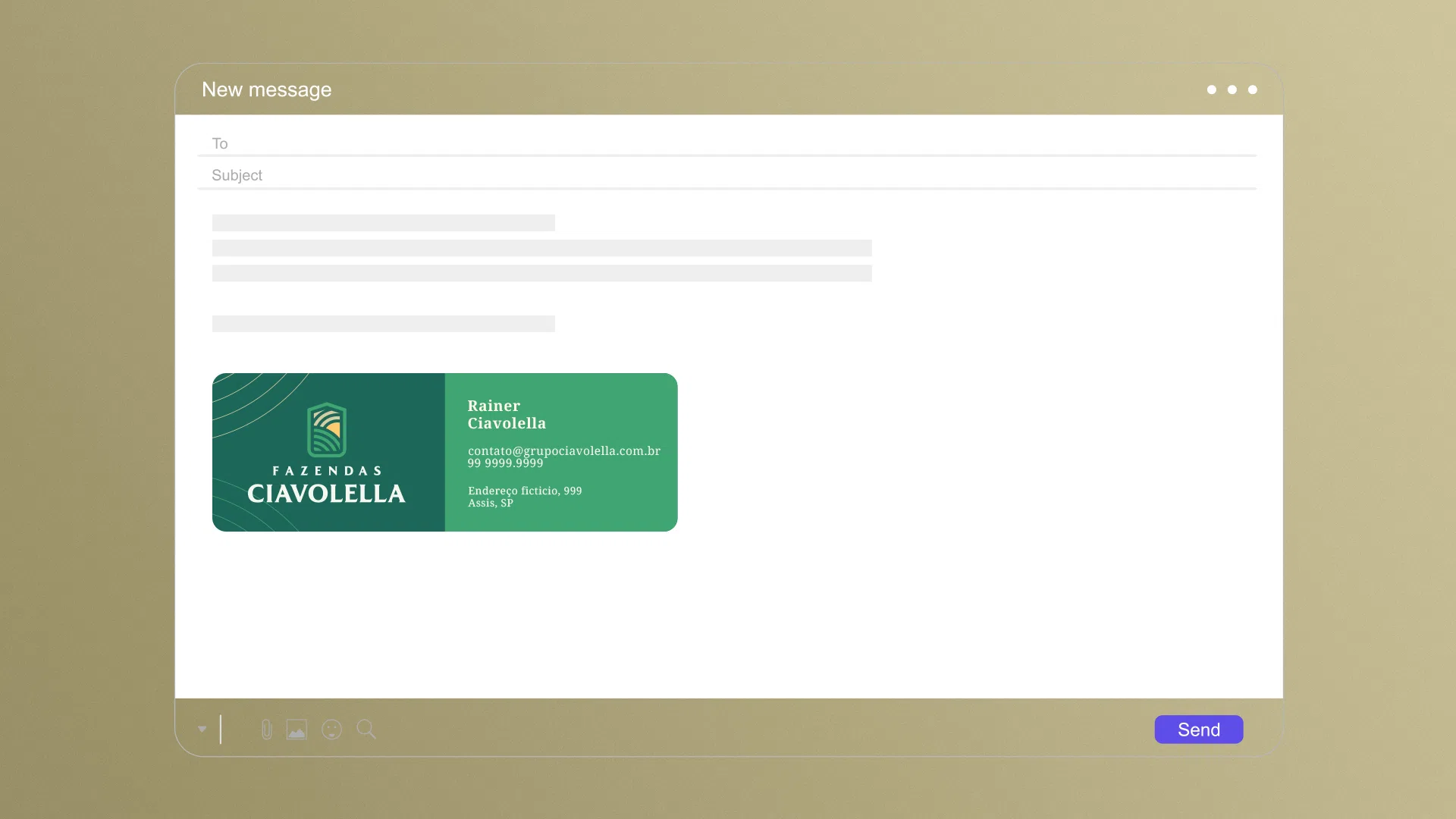 Fazendas Ciavolella — pasta e envelope