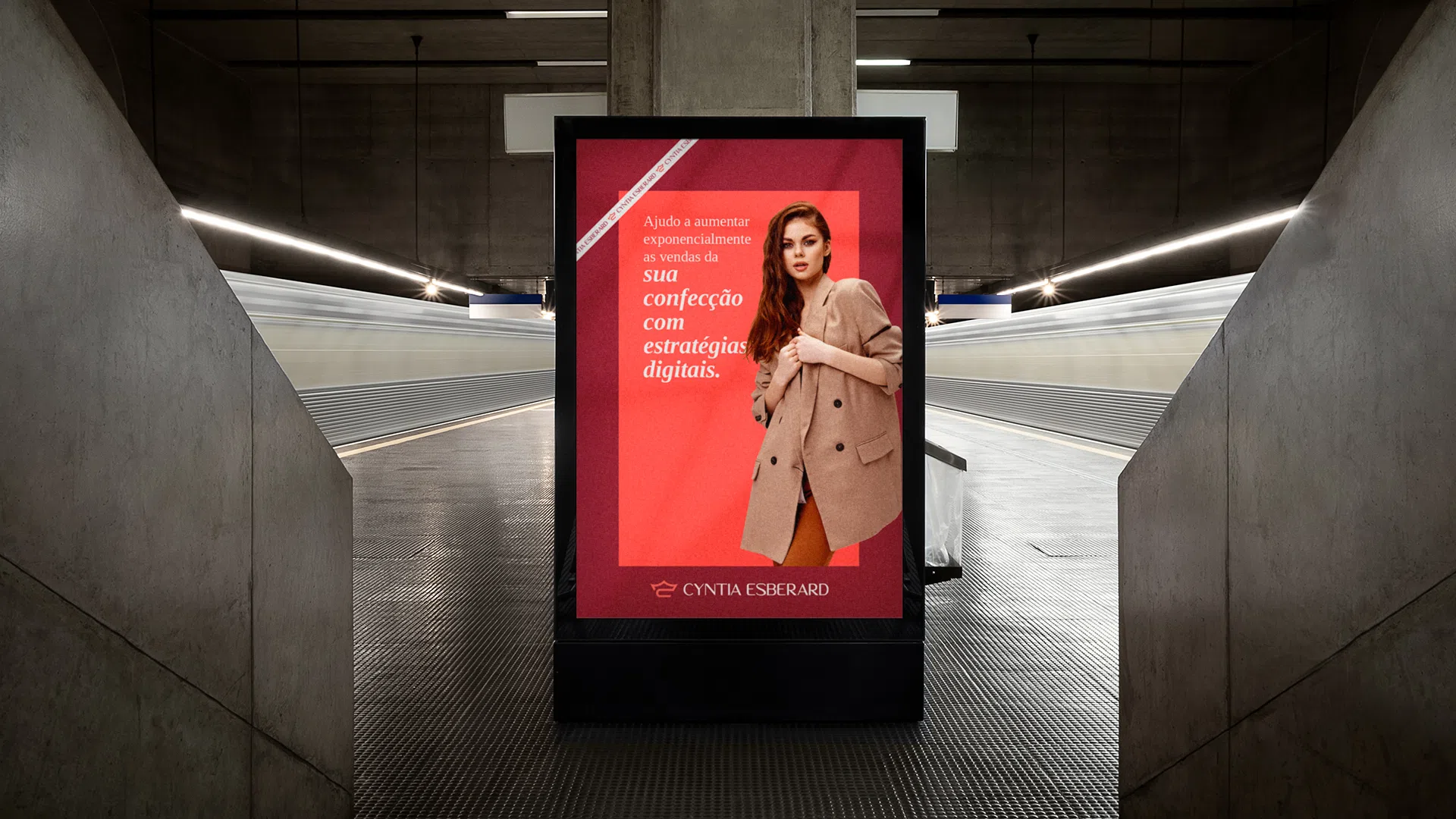 Cyntia Esberard — painel metrô com campanha